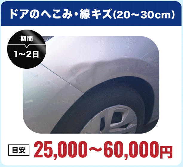 ドアのへこみ・線キズ(20～30cm)